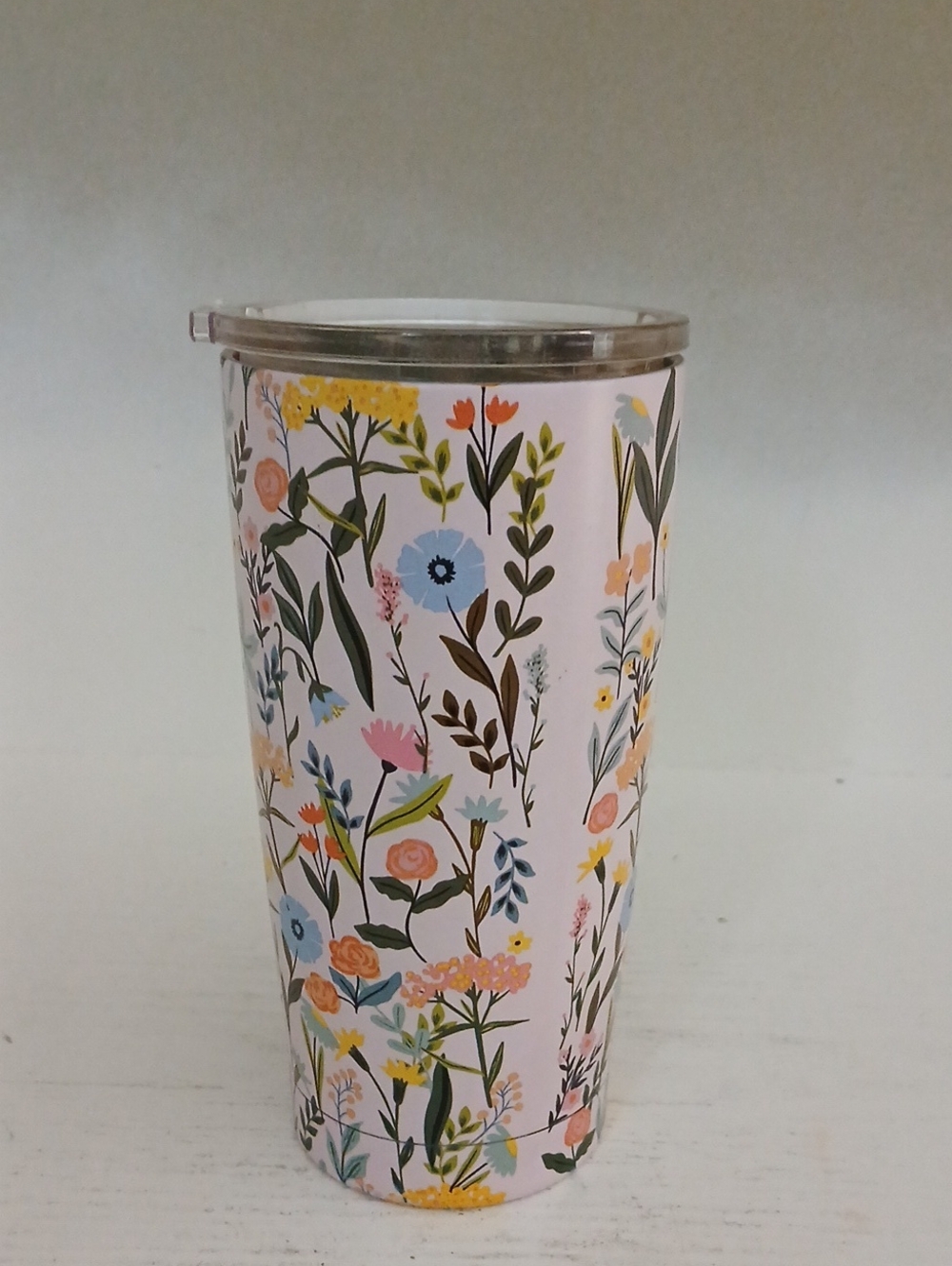 Floral Insulated Travel Tumbler - Pink Wildflower Design